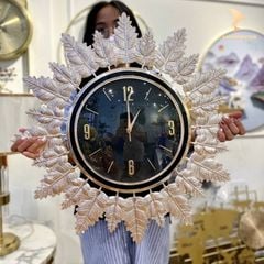 Đồng Hồ Treo Tường Trang Trí Hiện Đại Lá Phong