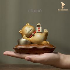 Tượng Đồng Mèo Thần Tài - Mèo Tài Lộc