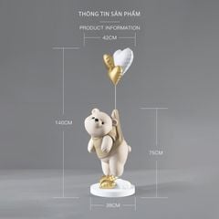 Mô Hình Trang Trí Sàn Gấu Trái Tim