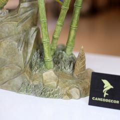 Tượng Tiểu Cảnh Đôi Chim Cành Trúc Bằng Đồng