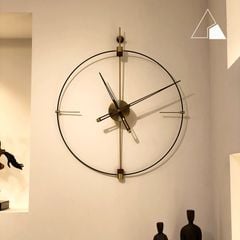 Đồng Hồ Treo Tường Tối Giản Hiện Đại SIMPLE - Mặt Gỗ Óc Chó & Mạ Đồng