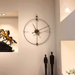 Đồng Hồ Treo Tường Tối Giản Hiện Đại SIMPLE - Mặt Gỗ Óc Chó & Mạ Đồng