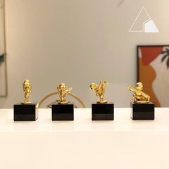 Tượng bộ 4 chú tiểu thiếu lâm múa võ