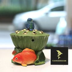 Lư Đồng Đốt Trầm Sen Cá