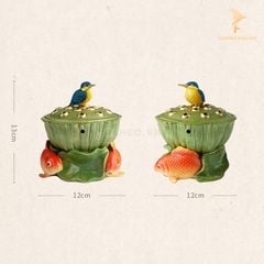 Lư Đồng Đốt Trầm Sen Cá