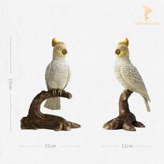 Tượng Chim Vẹt Trắng Bằng Đồng