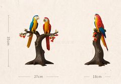 Tượng Đôi Vẹt Uyên Ương Bằng Đồng - Cao Cấp