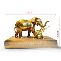 Tượng Đôi Voi Mẹ Con Bằng Đồng