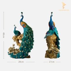 Lục Khổng Tước - Đôi Chim Công Uyên Ương Bằng Đồng