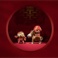 Tượng Đồng Trang Trí - Tân Lang Đón Tân Nương