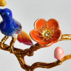 Trang Trí Để Bàn - Cặp Bình Song Điểu Đào Hoa