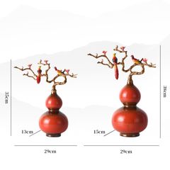 Trang Trí Để Bàn - Hồ Lô Phúc Lộc Cặp Chim Vàng An Vui