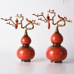 Trang Trí Để Bàn - Hồ Lô Phúc Lộc Cặp Chim Vàng An Vui