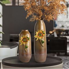 Trang Trí Để Bàn - Bình Gốm Hướng Dương Nghệ Thuật