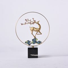 Trang Trí Để Bàn Hươu Trường Thọ Hoa Đào