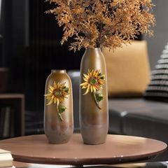 Trang Trí Để Bàn - Bình Gốm Hướng Dương Nghệ Thuật