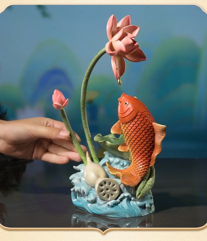 Tượng Đồng Phong Thủy - Cá Chép Hoa Sen