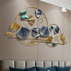 Tranh sắt lá Ginkgo vòng tròn - Decor treo tường