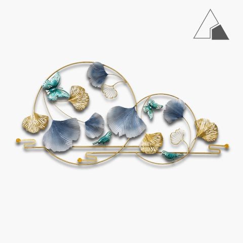Tranh sắt lá Ginkgo vòng tròn - Decor treo tường