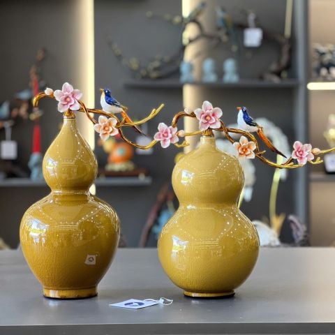 Hồ Lô Hút Tài Lộc Gốm Men Rạn Trang Trí
