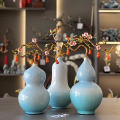 Bình Hồ Lô Trang Trí Hút Tài Lộc Trắng
