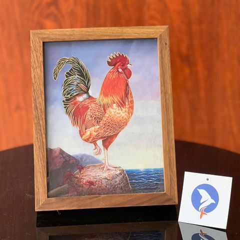 Tranh Gà Trống Điêu Khắc Thủ Công Bằng Đồng