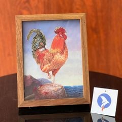 Tranh Gà Trống Điêu Khắc Thủ Công Bằng Đồng