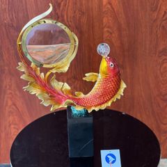 Trang Trí Để Bàn - Đồng Hồ Cát Cá Ngậm Ngọc