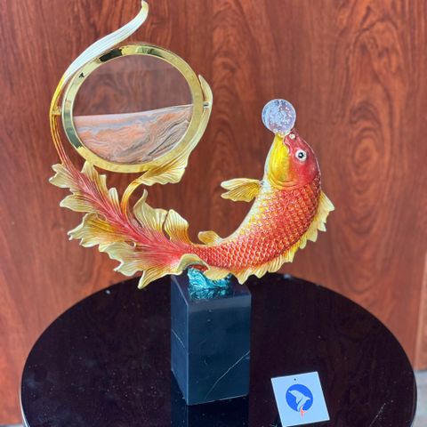 Trang Trí Để Bàn - Đồng Hồ Cát Cá Ngậm Ngọc