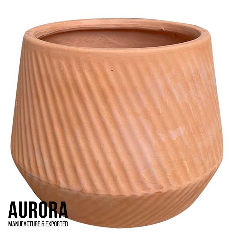  Low Round Cylinder Terracotta Pot 