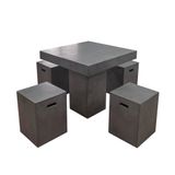  Square Concrete Coffee Table And Stool Set 