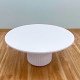  White Round Low Concrete Coffee Table 
