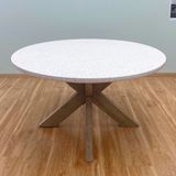  Round Lightweight Terrazzo Coffee Table and Chair Set 