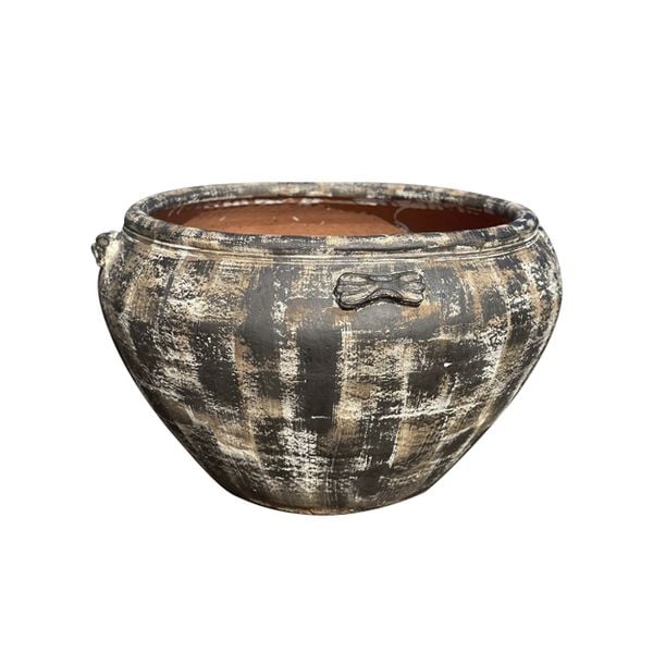 Big Round Brown Rustic Bowl Planter AUP051 - 1