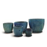  Blue Glazed Ceramic Planter | AUV011 