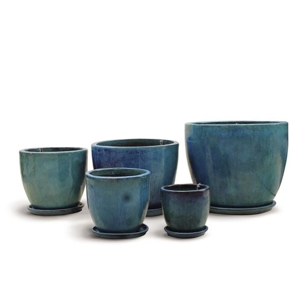 Blue Glazed Ceramic Planter AUV011 - 1