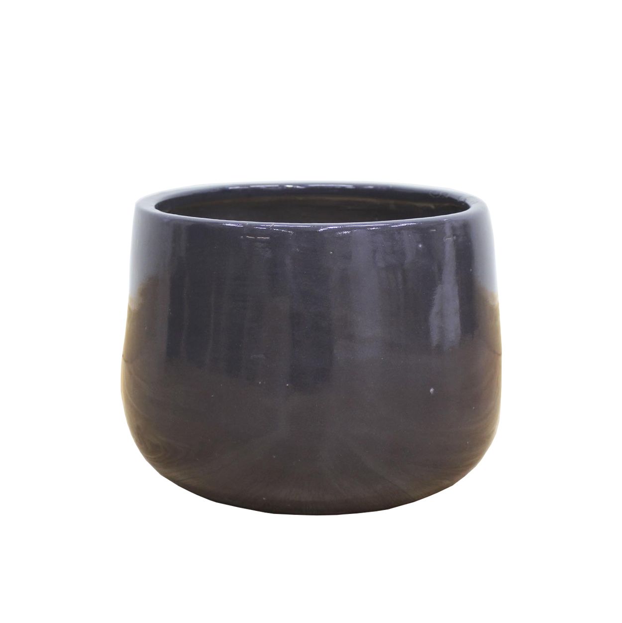  Ceramic Planter with Glossy Dark Finish | AUD090 