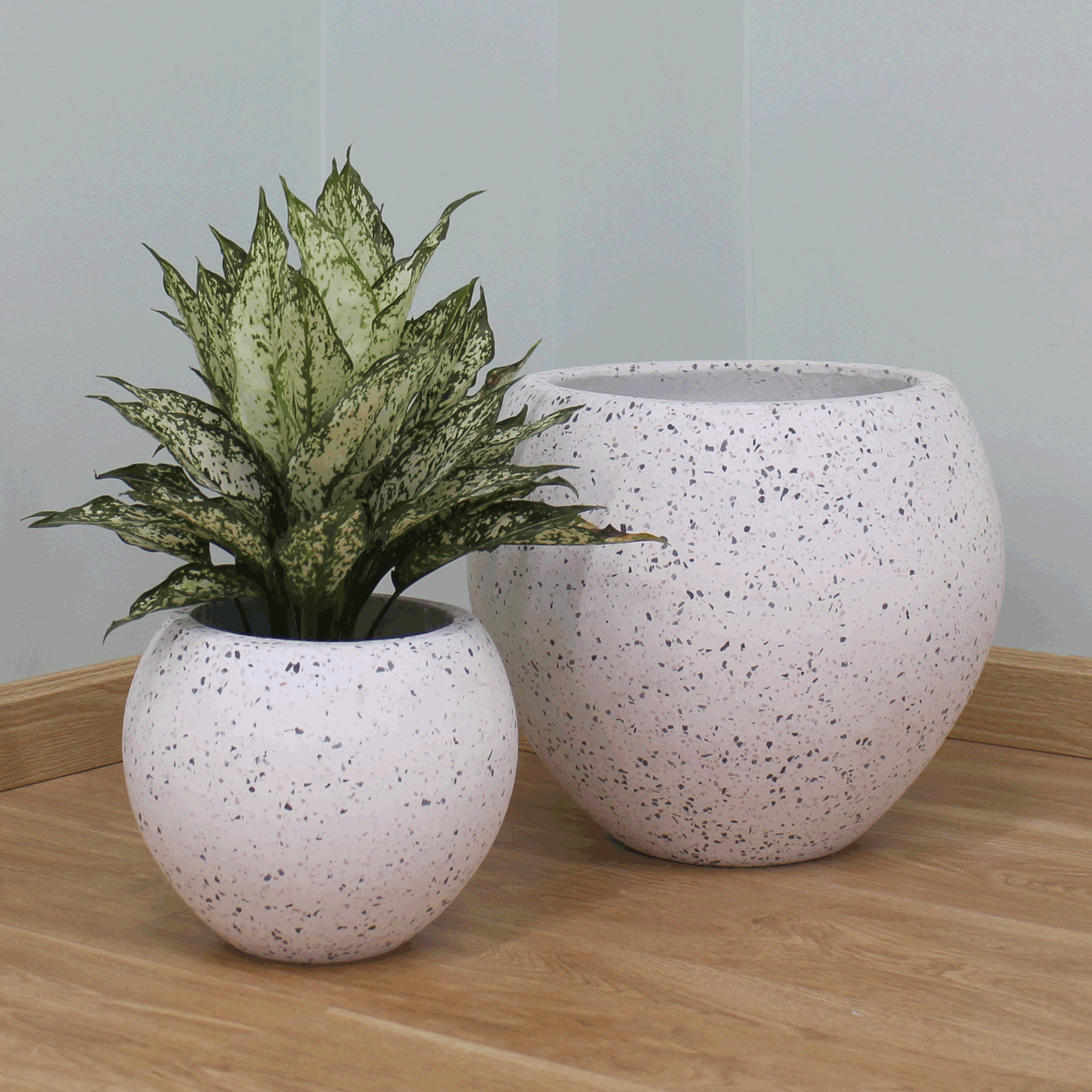 White Terrazzo Fibercement Planter | AUFC036 