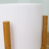  Decorative Small Cylindrical Pots Planter with Wooden Stand | AUFS070 