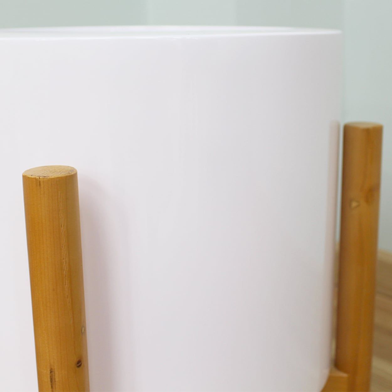  Decorative Small Cylindrical Pots Planter with Wooden Stand | AUFS070 