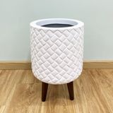  Diamond Texture with Wooden Leg Pots Planter | AUFS116 