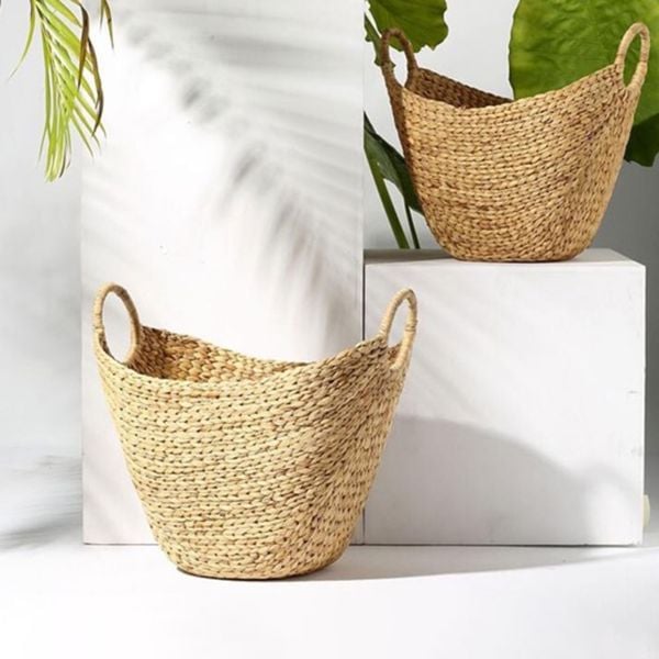 Eco-friendly Water Hyacinth Storage Baskets AUW016