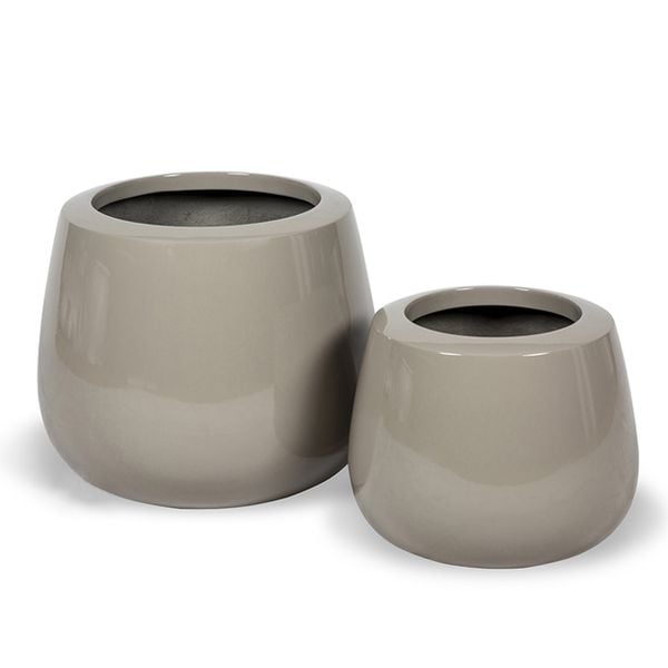 Glossy Grey Round Pots Planter AUFS013 - 6