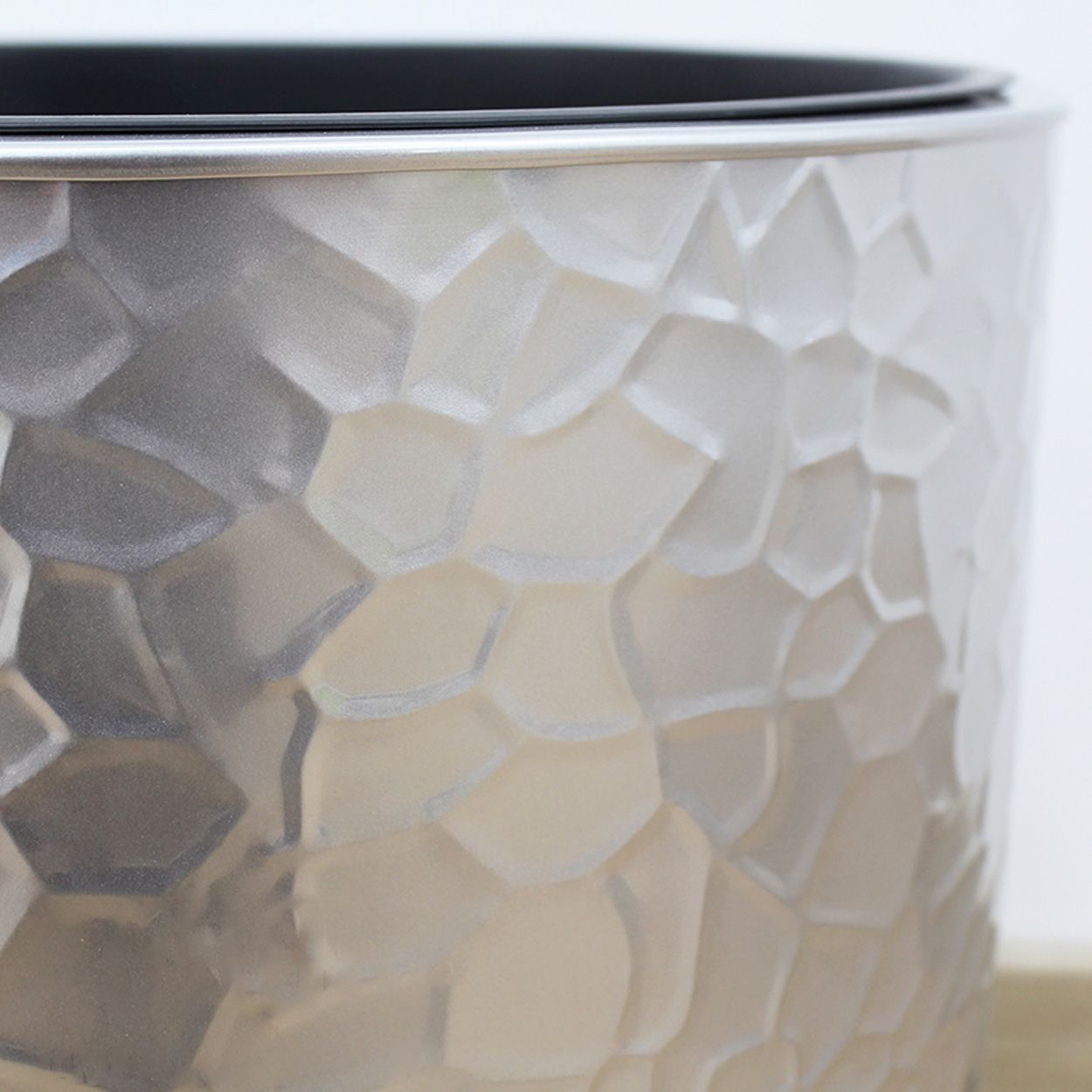  Hammered Silver Cylindrical Planter | AUM013 