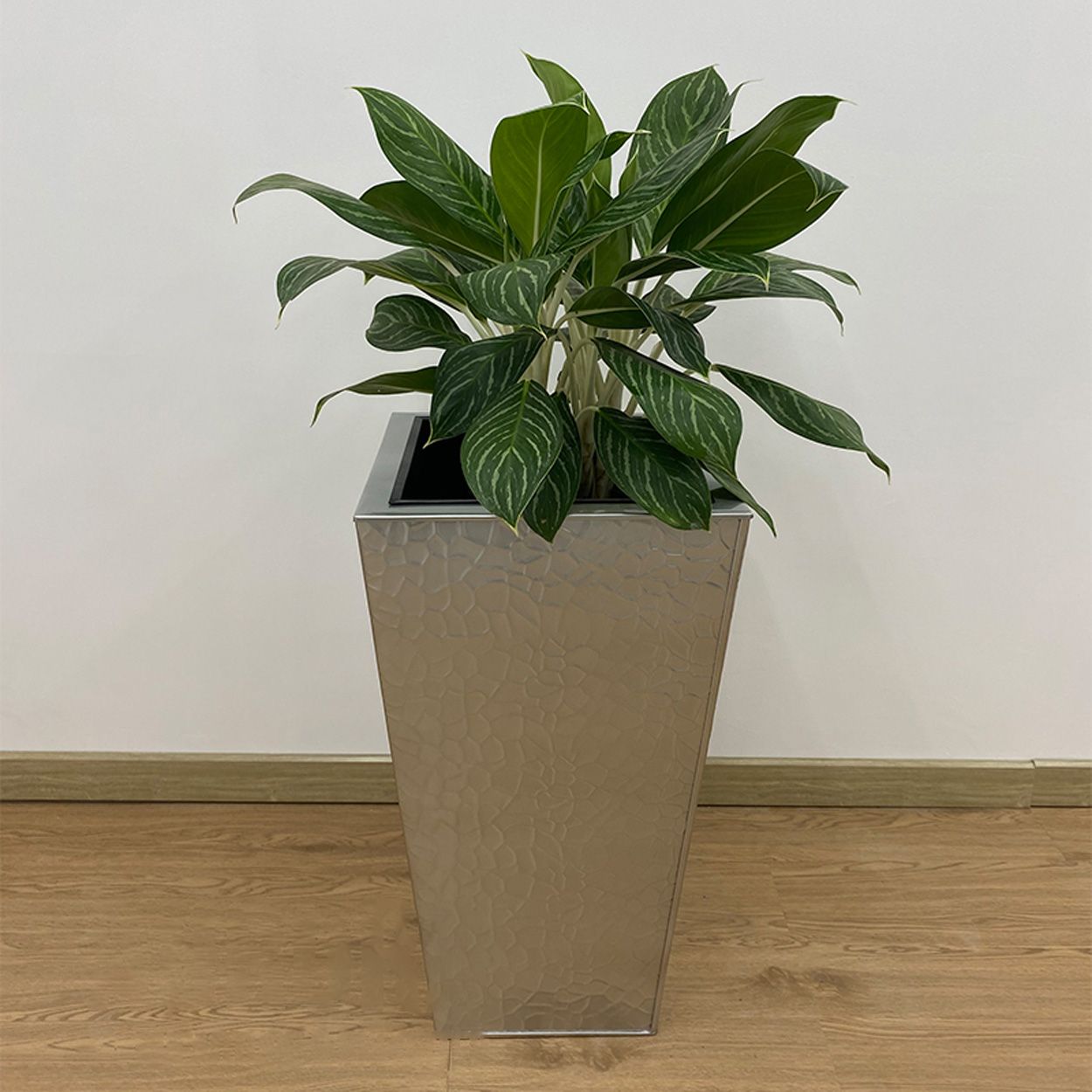  Hammered Silver Rectangular Planter | AUM012 