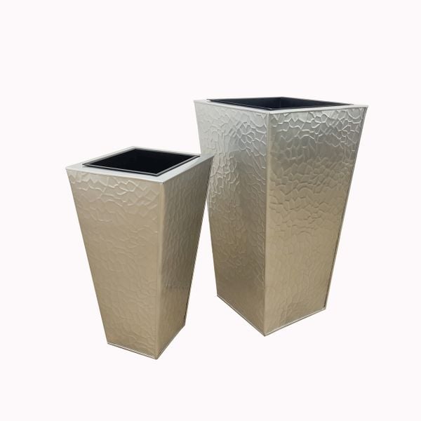 Hammered Silver Rectangular Planter AUM012 - 1