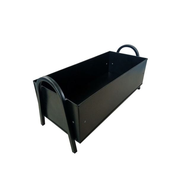 Industrial Black Metal Planter with Handles AUM035