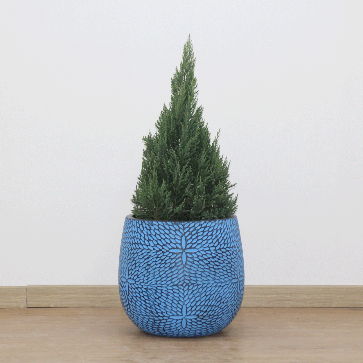  Leaf Texture Round Fibercement Planter | AUFC004 