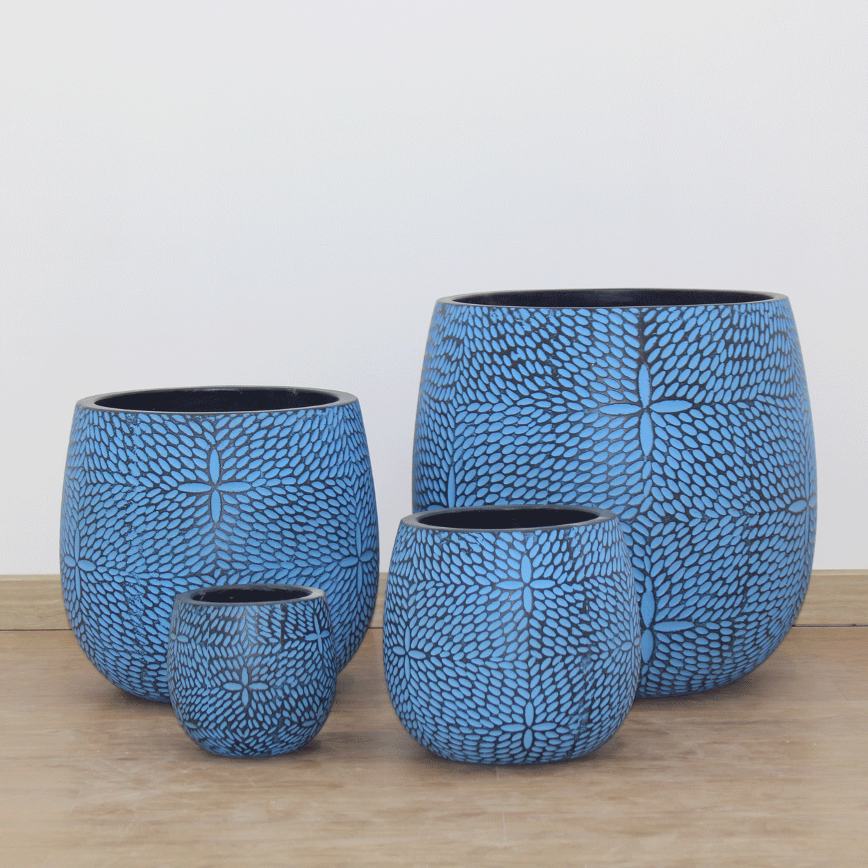  Leaf Texture Round Fibercement Planter | AUFC004 