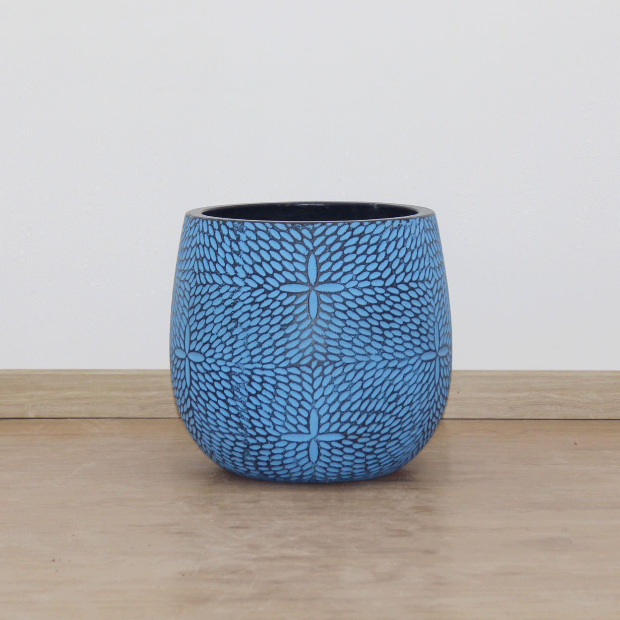  Leaf Texture Round Fibercement Planter | AUFC004 
